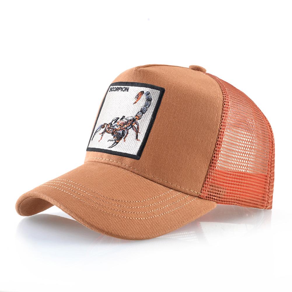 Кепка Тракер Четыре Сезона Мужская Женская Snapback Хип-Хоп Бейсболка С вышивкой скорпион нашивка Регулируемый козырек