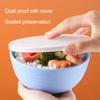 4 шт. Пластиковая салатница пищевого класса с пыленепроницаемой крышкой Многофункциональная утолщенная миска для хлопьев Безопасная для мытья в посудомоечной машине Многоразовая миска для лапши