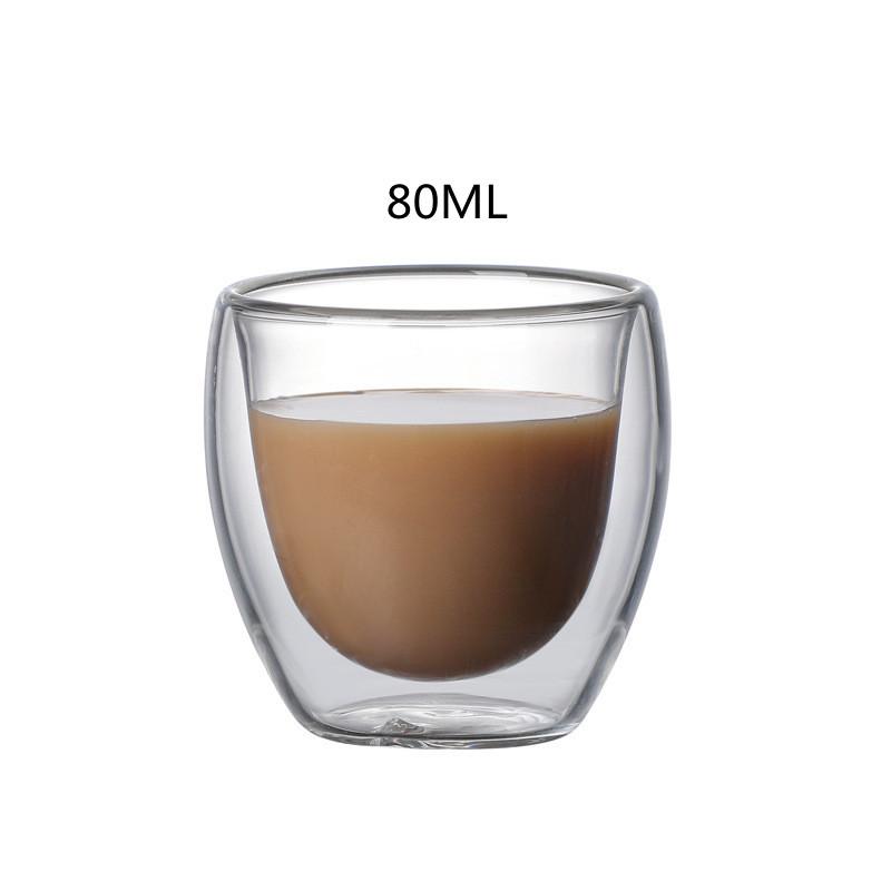 Double Wall Glass Cup Heat Insulation Transparent Handmade Tea Drink Cups MINI Whisky Glasses Espresso Coffee Mug
