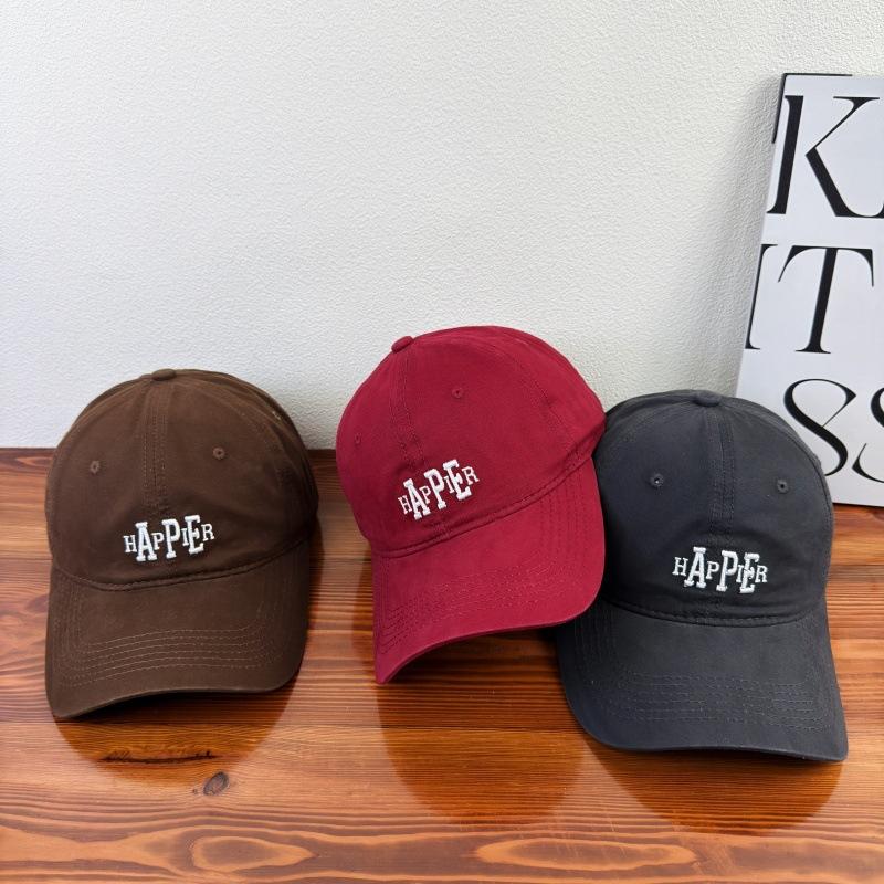 Korean ins style letter embroidered baseball cap new spring and summer soft top cap men's and women's face small visor
