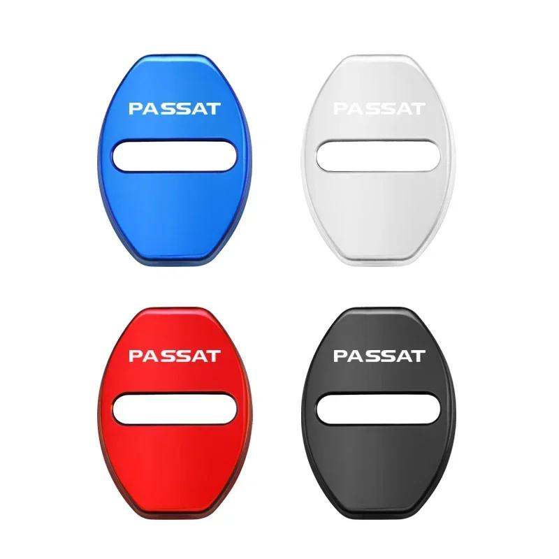 ·4Pcs Car Styling Door Lock Covers Stikcers Case For VW GTI Golf Polo R-Line CC GTD Passat Tiguan T-ROC Arteon Beetle Bora Jetta