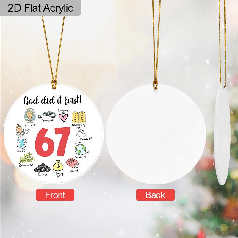 Юмор Бог Сделал Это Первым 67 Религиозный Акриловый Орнамент Библейский Стих Подвесное Украшение Подарок для Христиан Друзей Семьи