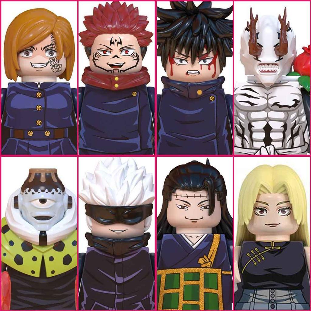 40pcs Jujutsu Kaisen Building Blocks Itadori Yuji Gojo Satoru Ryomen Mini Action Figure Accessories Christmas Gift for Kids