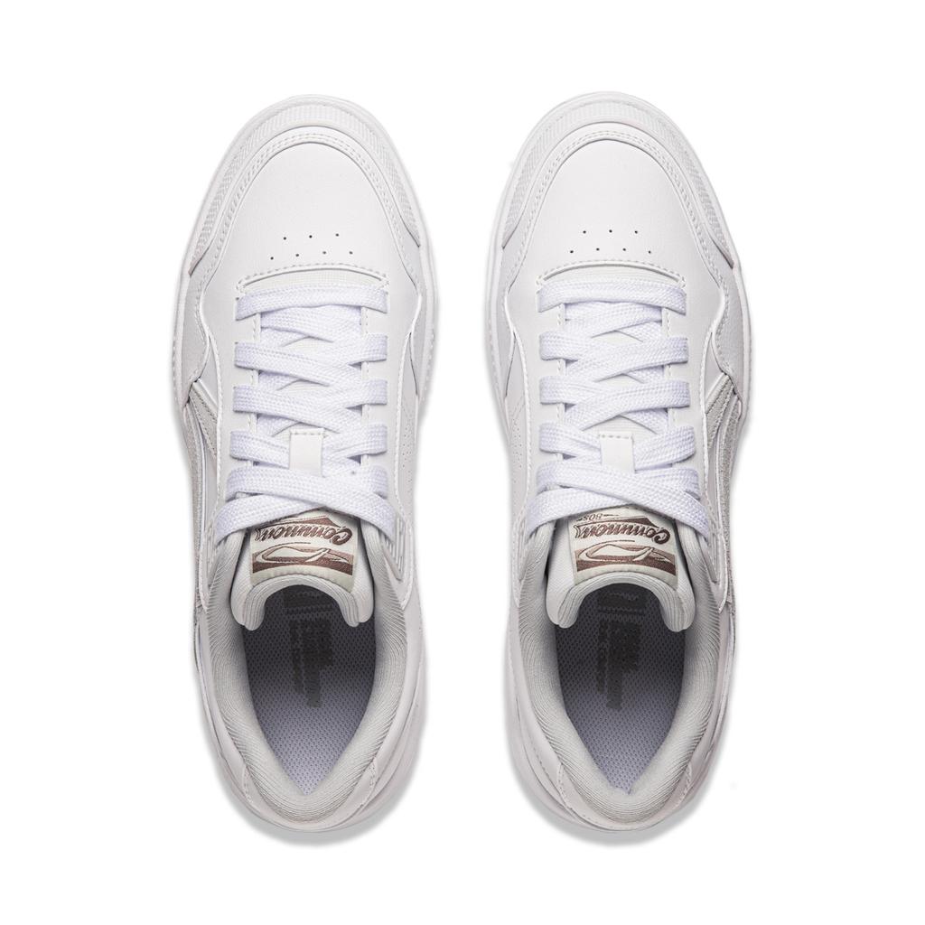 Li Ning Common 80s Fashion Comfortable Non-Slip Wear-Resistant Low-Top Skate Shoes Men Sneakers White AGCU157-2
