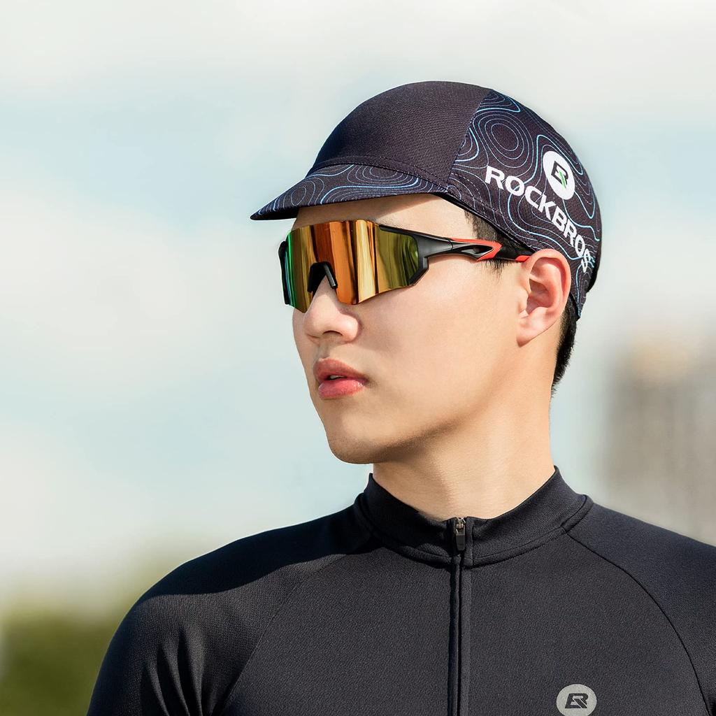 ROCKBROS Велосипедный летний шлем Внутренняя дышащая УФ-кепка, Кепка, Влагоотводящая, Быстросохнущая, Сетка, Впитывающая пот, Защита, Мужской (Голубовато-черный)