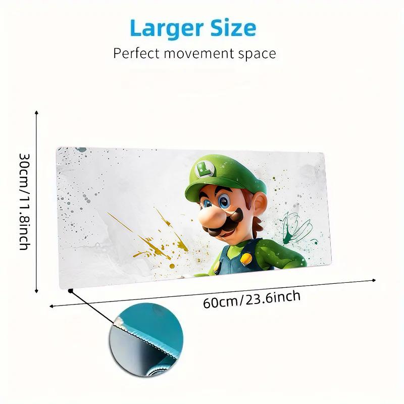 Luigi & Mario Car Trip Print Cushion Non-slip Laptop Tablet Big Mousepad XXL Mat Mini PC Playmat With Lock edge