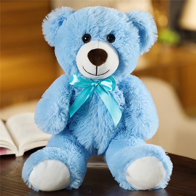 Cute Colorful Bow Tie Bear Doll Plush Toy Hug Bear Doll Children Birthday Gift Rag Doll Teddy Bear Home Living Room Bedroom