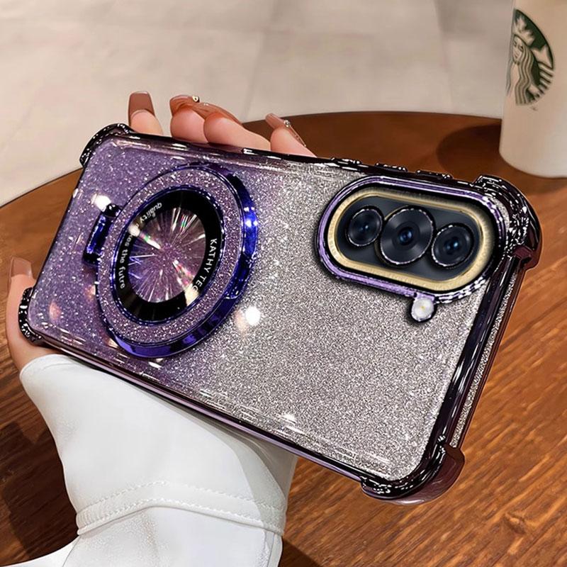 Чехол Nova11 11pro, роскошный магнитный кронштейн, противоударный чехол для Huawei Nova 11 12 10 9 9SE pro, чехол с держателем, блестящий, блестящий