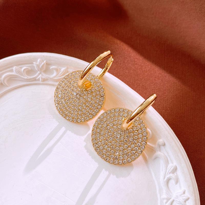 Silver Needle French Fresh Exaggerated Diamond Earrings Light Luxury High-end Stud Earrings Temperament Earrings Design Sense Niche