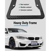 Carbon Fiber License Plate Frames- 2 Pack Black Aluminum Front & Rear Auto Car Tag Holder, Heavy Duty Bracket With Mount Hardware, Screws Caps,