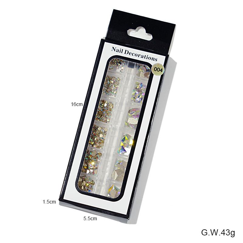 Коробка из 12 лент, разные размеры AB/красочные стразы с горячей фиксацией, плоская задняя часть, кристаллы и бриллианты, 3D блестящие украшения для дизайна ногтей, роскошные украшения