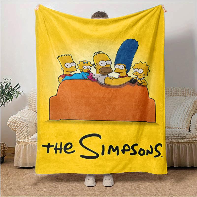 1Pc Simpsons Family Relaxation Blanket Soft And Comfortable Casual Warm Camping Travel Christmas Halloween Gift M921743