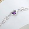 Women Bracelet Heart Cubic Zirconia Wing Shape Adjustable Length Angel Wrist Chain