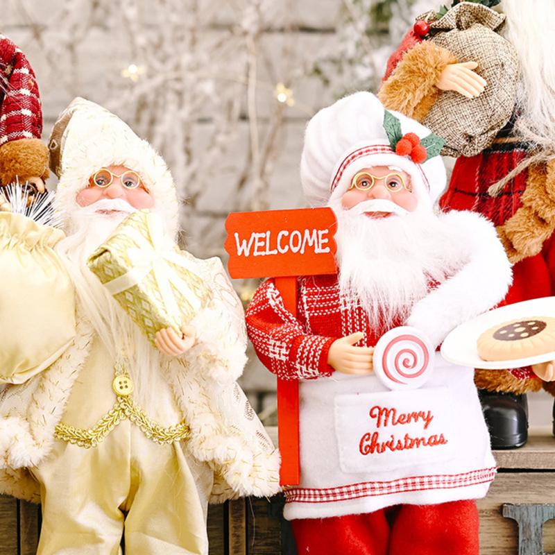 Кукла Санта-Клауса Стоящая / Сидящая кукла Рождественский орнамент для домашнего декора рождественского стола