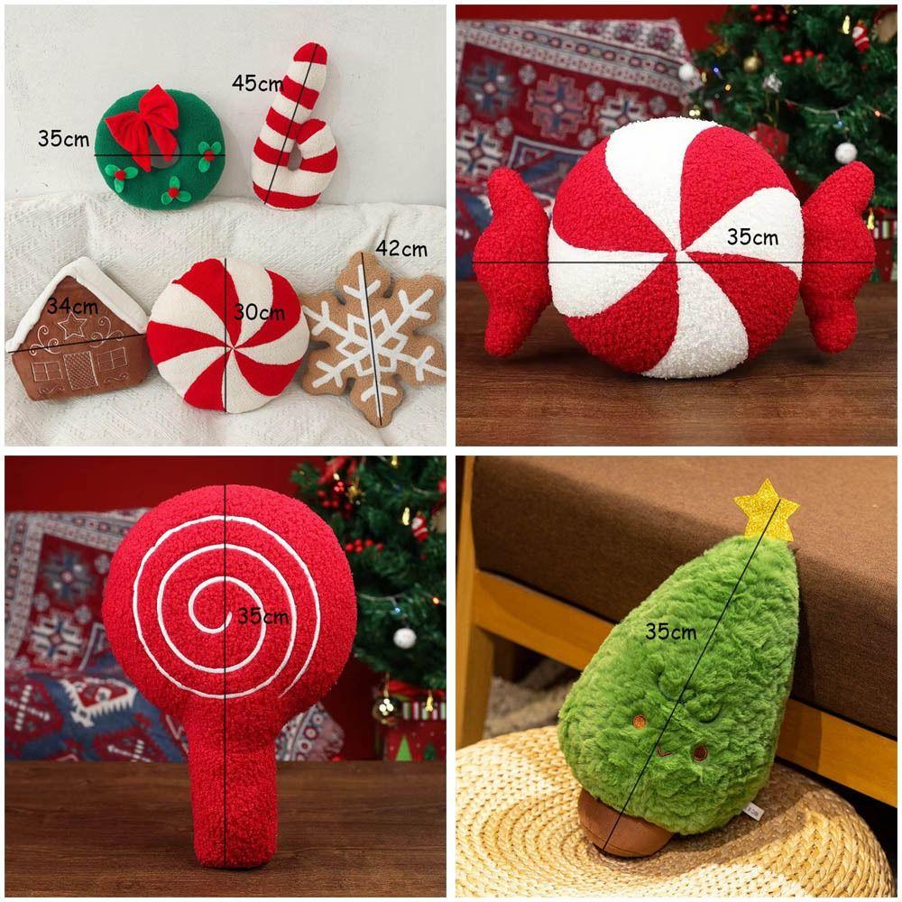 Red Christmas Cartoon Pillow Plush Pillow Cushions New Red Decoration Pillow  Christmas