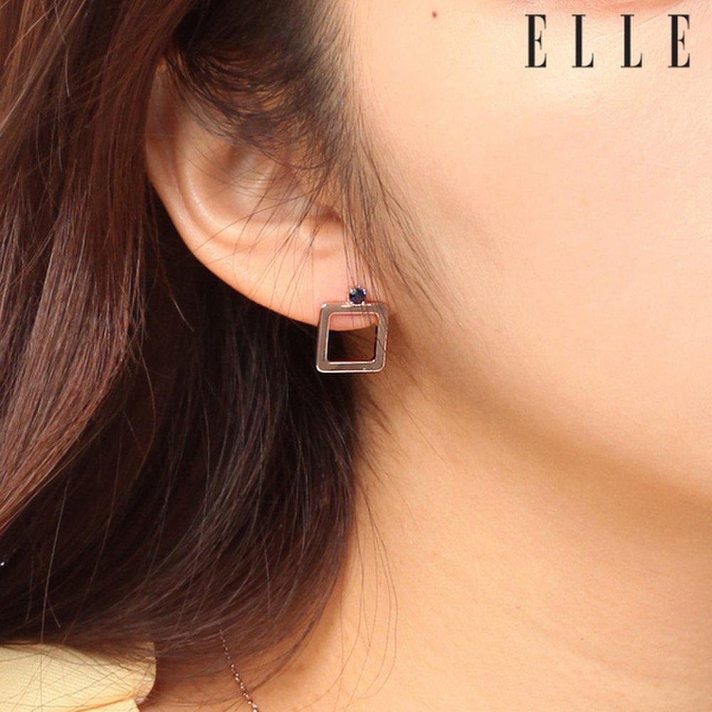[Elle Jewelry] 14K Gold Plated Square Earrings (Gold Pin) Elgpee237