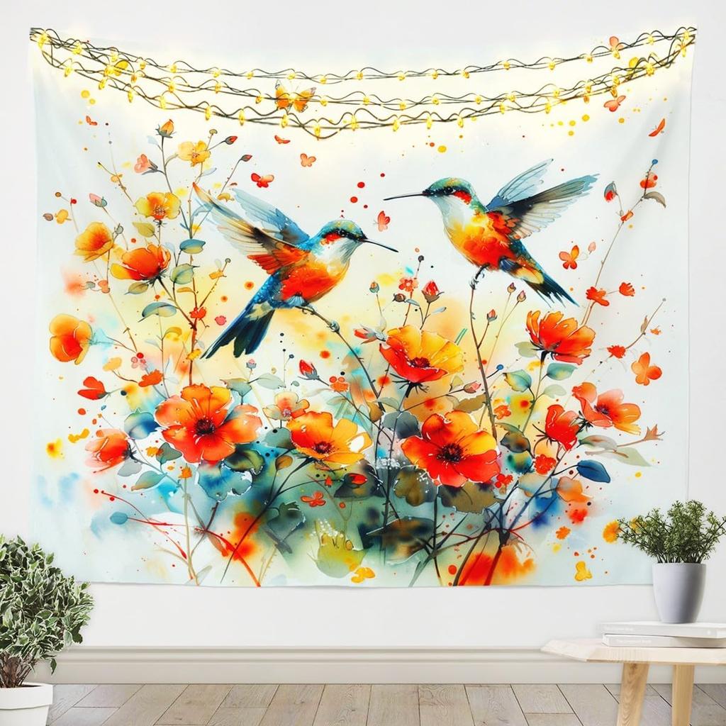 Цветочный гобелен с совой для девочек, Кавайный гобелен с совами и птицами для спальни, Гобелены с принтом в стиле Бохо, Гобелен с 3D-принтом животных