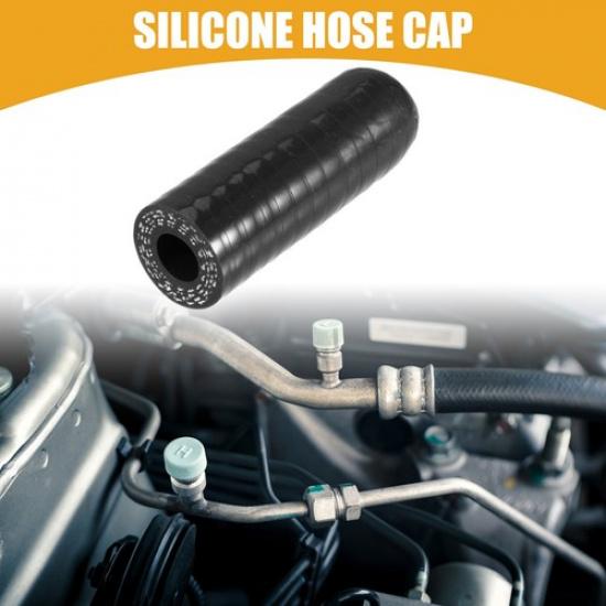 10mm 0.39" ID Universal Silicone Coolant Cap Intake Vacuum Hose End Plug Black
