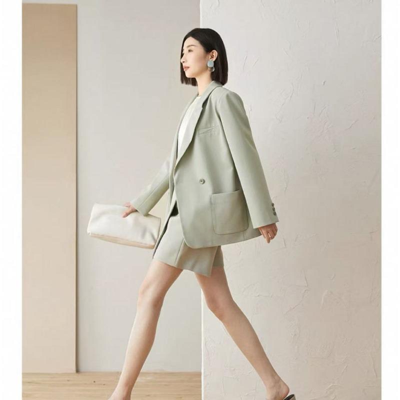 Spring Autumn Fashion Loose Korean Style Blazer Elegant Plus Size Suit Jacket Casual Petite Women