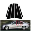 6 шт. глянцевых черных стоек, подходящих для Mercedes-Benz C-Class (W203) 2001-2007 Декоративная наклейка-чехол на оконную планку двери