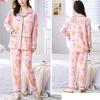 Весенне-осенне-летний хлопковый пижамный костюм для женщин и девочек с милым принтом и большим размером, тонкий домашний костюм с длинными рукавами