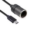 30cm All-Copper USB-C 5V To 12V Car Cigarette Lighter Adapter Cable