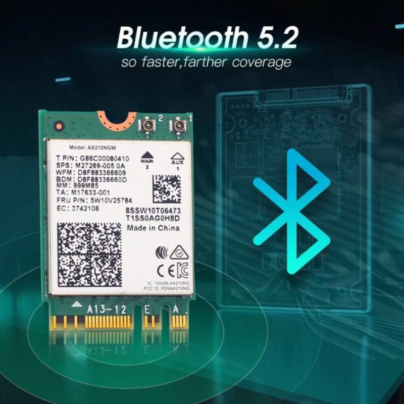 For Ax210ngw Wifi 6e Adapter With Bluetooth 52 For Gaming And Highspeed Internet Connectivity