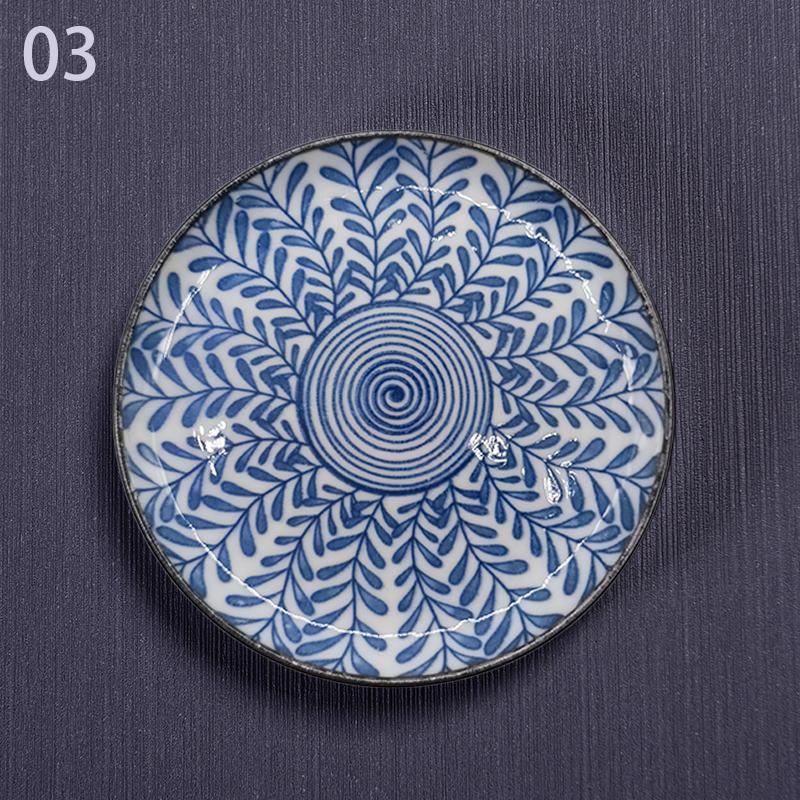 1 шт. Сине-белая керамическая подставка для чайной чашки, фарфоровая подкладка для чайной чашки, подставка в китайском стиле, изоляционная подставка, поднос