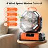 20000mAh Battery Operated Fan, Portable Rechargeable Desk/Camping Fan with LED Light and Hook, Outdoor Fan for Tent Car Trip