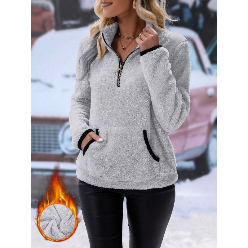 Women's Half Zipper Plush Sweatshirt