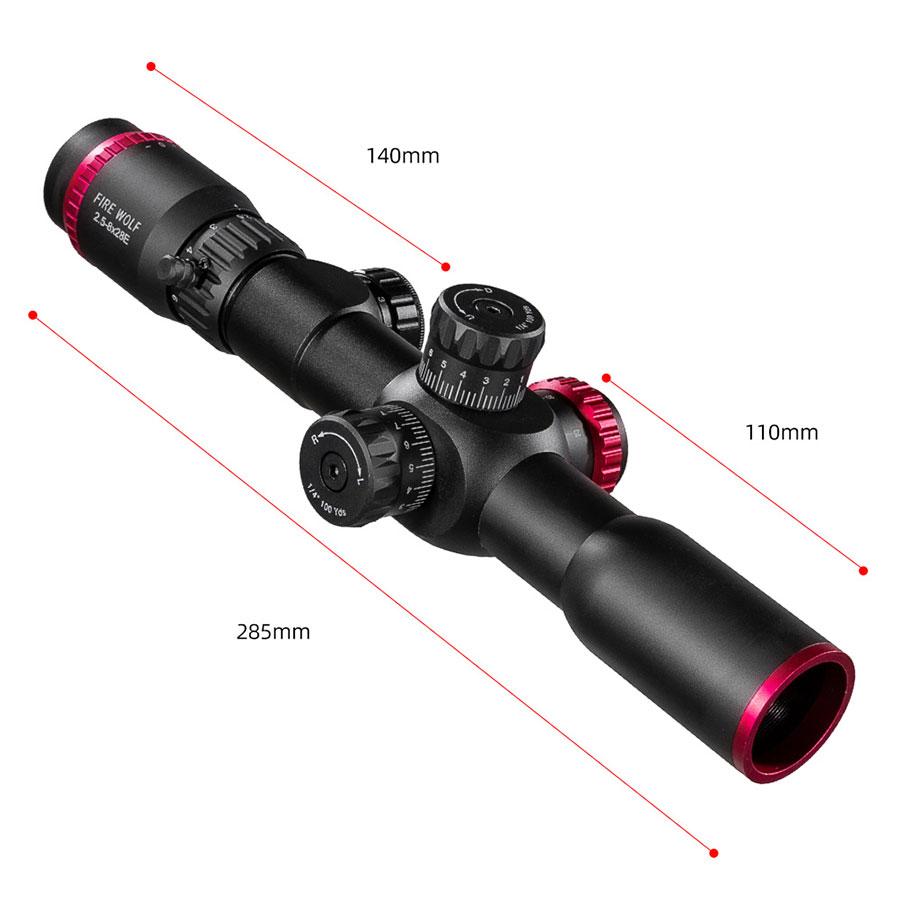 FIRE WOLF 2,5-8X28 FFP охотничий прицел двойной крест красный и зеленый фокусирующий тактический оптический прицел