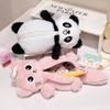 Large Capacity Plush Capybara Pen Bag Multi Functional Cartoon Panda Pencil Case Teens Girls Boys