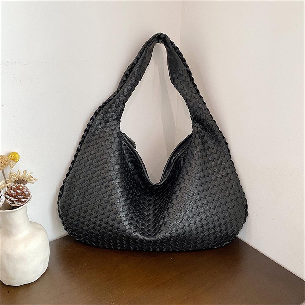 French High-End Woven Bag For Women, Versatile Shoulder Bag, Niche Texture Portable Commuter Bag