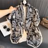 110x110cm Women Silk Square Scarf Hijab Female Design Print Lady Shawl Wraps Foulard Headbands Bufanda Large Bandana Luxury