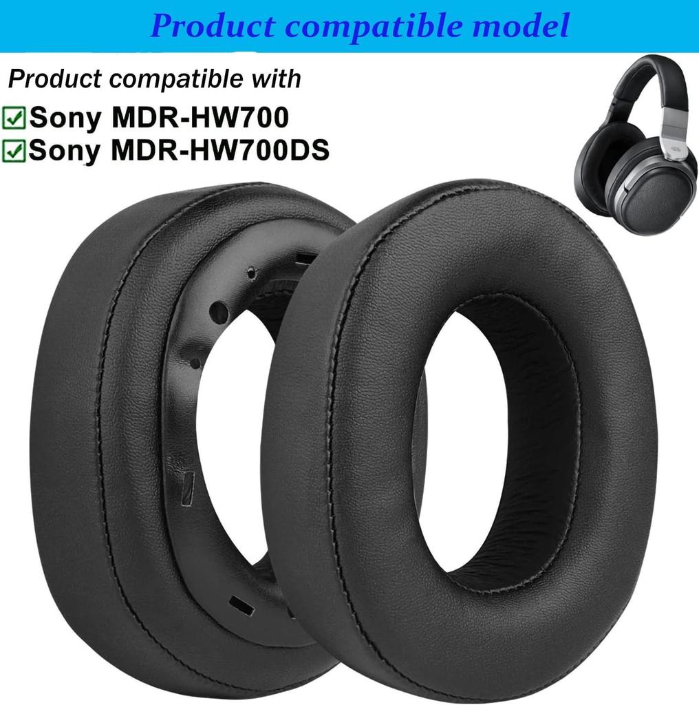 AKHQC Replacement Ear Compatible with Sony Made of Soft Protein Leather and Memory Replacement Ear Pads for Repair Accessories Pads, MDR-HW700