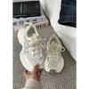 2024 Autumn New Thick-soled Lightweight Sports Shoes Women's Casual and Comfortable Running Shoes Cream Feet Little Dad Shoes Women