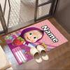 Custom Name Personalized Masha and The Bear Print Carpet, Versatile Home Decor Rug, for Playroom, Apartment, Balcony, Entryway, Hallway Gift