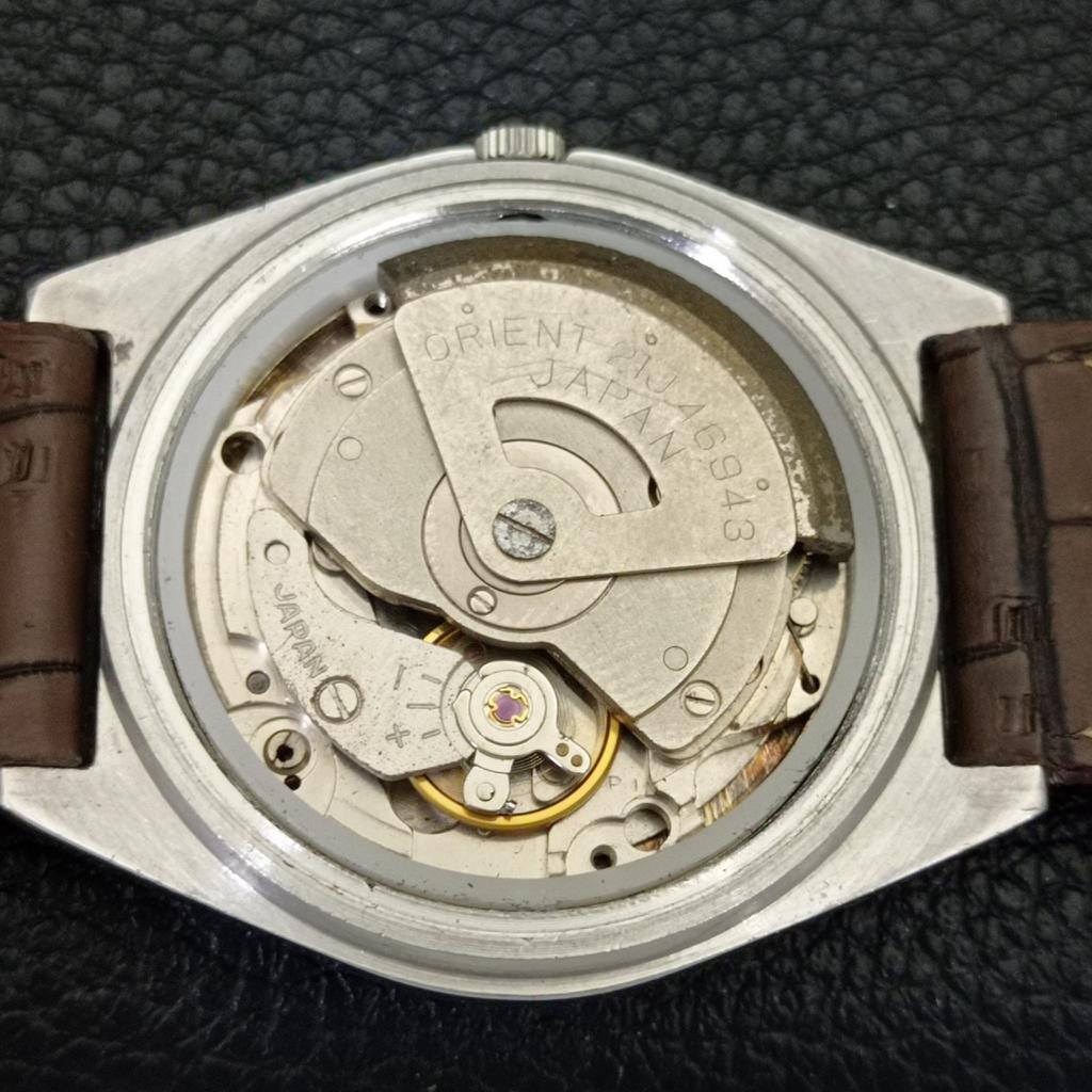 Orient AUTOMATIC 46943 JAPAN MENS VINTAGE PEACH COLOR DIAL WATCH A701820-5 R207-a701820