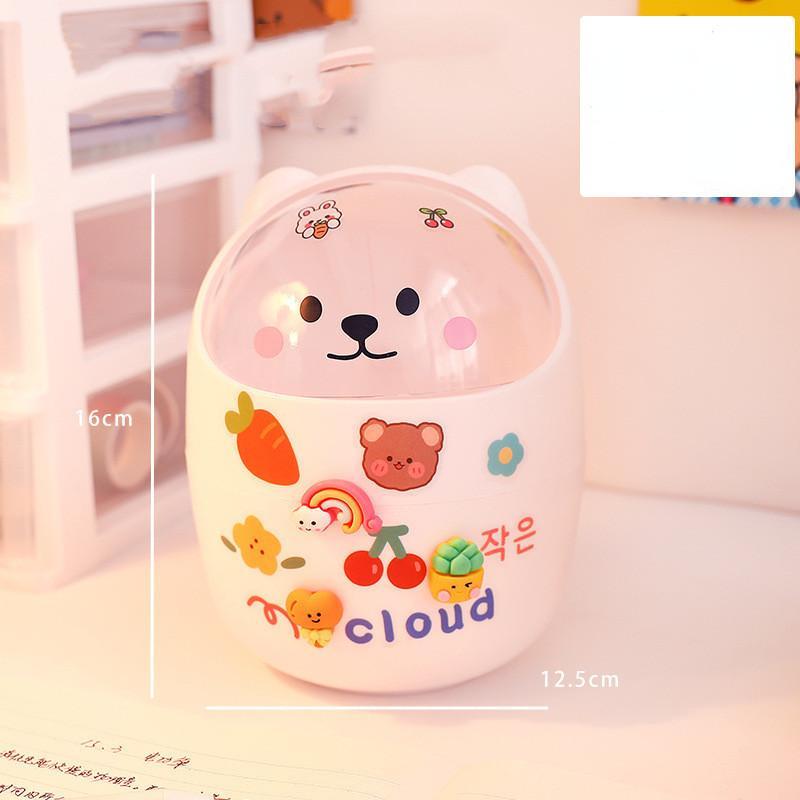 1 шт., креативная коробка для хранения канцелярских принадлежностей Kawaii, милый мультяшный ящик для хранения косметики, студенческий офисный настольный органайзер, студенческие принадлежности