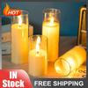 Electronic Flameless Candles Light Flickering Wick 3D Effect Glass Candle Flickering Light Home Festival Party Decoration