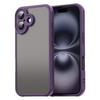 For iPhone 16 Case Drop Proof Airbags Frosted Translucent PC + TPU Phone Back Cover - Black