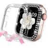 Чехол для Apple Watch серии Ultra 9/8/7/6/5/4/SE, блестящий защитный чехол с искусственными бриллиантами для IWatch 38/40/41/42/44 мм/45 мм/49 мм