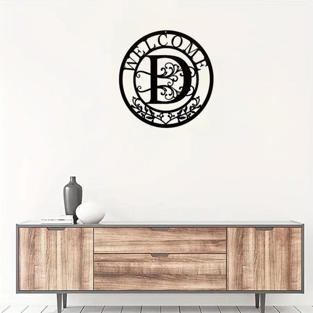 Фамилия Металлические Знаки Фамилия Знак Фамилия Знак Фамилия Металлический Знак Разделенная Монограмма Подарок На День Рождения 12-дюймовая Буква D Настенная Подвеска