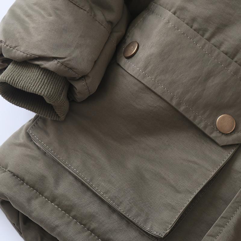 Boys Coats Velvet and Thickened 2024 Winter Fashion Hooded Jacket Boys' Clothing Children Cotton-padded Jackets