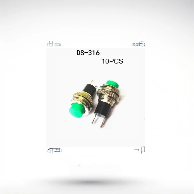 10Pcs 10mm Momentary Push Button Switch DS-314 DS-316 Self Reset Threaded Panel Mount Switch For DIY Electronic Circuit Project