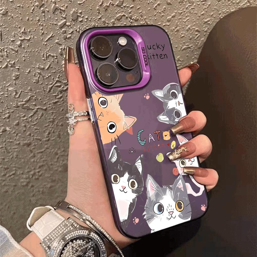Googly Cat  Hard Case for iPhone 16 15 14 13 12 11 Pro Max XS X XR Plus - Anti-Scratch, Shockproof, Slim Fit Protective Cover