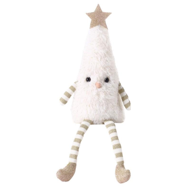 Cute Plush Christmas Tree Ornament Decor Home Party Tabletop Display Green White