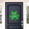St. Patrick's Day Welcome Door Sign Irish Shamrock Top Hat Plaid Paper Door Hanging Sign Front Door Hanger Decoration Decorative Wall Plaque