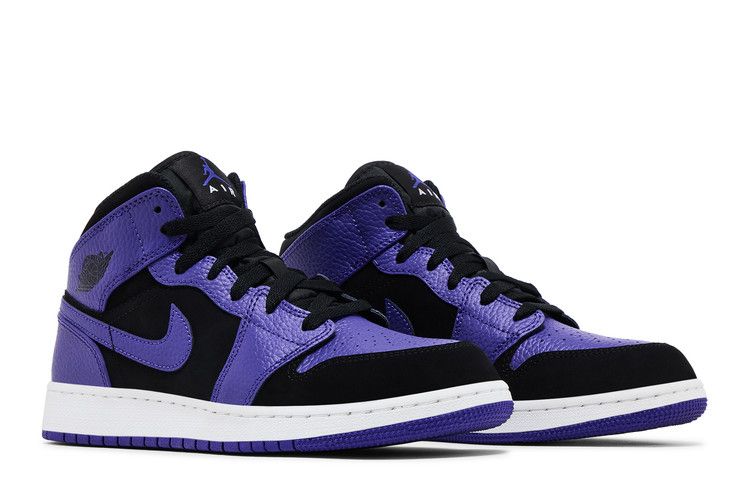 Kids' Sneakers Jordan 1 Mid Black Dark Concord (GS) Black/Dark Concord-White