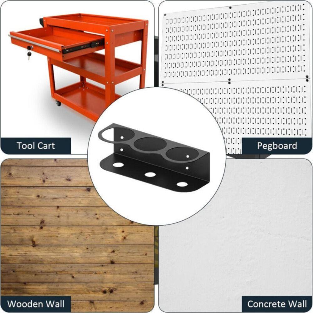 1/2/3 Holes Spray Bottle Holder Wall Mount Heavy-Duty Paint Bottle Organizer Multifunction Black Spray Can Storage Rack